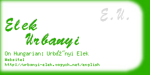 elek urbanyi business card